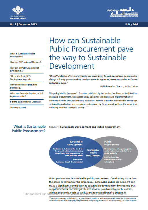 How can Sustainable Public Procurement pave the way to Sustainable Development?